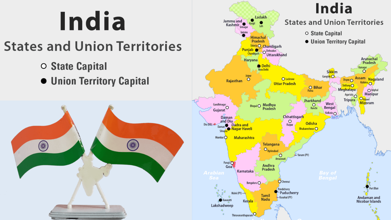Indian States with their capitals and Union Territories
